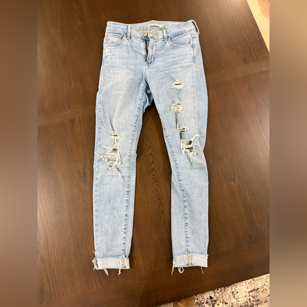 Levi's Light Blue Ripped Skinny Jeans